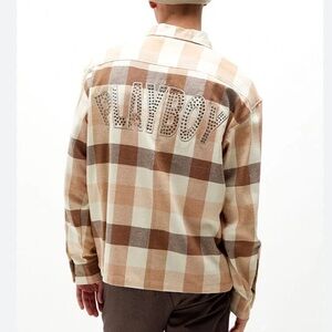 PLAYBOY by PACSUN SOLD-OUT Rhinestone Bling Plaid Flannel